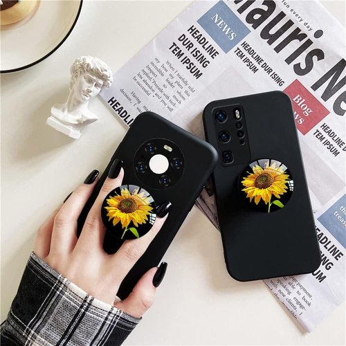WUYULB Clear Crystal Glitter Expandible Collapsible Moblile Phone Grip Stand Holder for Smartphones and Tablets Cell Phone Accessory（Sunflower）