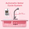CUTE STONE Color Changing Play Kitchen Sink Toys, Children Electric Dishwasher Playing Toy with Running Water,Upgraded Real Faucet and Play Dishes,Pretend Play Kitchen Toys for Kids Boys Girls