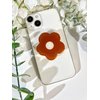 PetitePop Simple Flowers Sticky Mobile Phone Grip,Solid Color Clear Cell Phone Stand, Expanding Cell Phone Charms Accessory, Interchangeable Finger Kickstand, Collapsible Handle Grip Holder for Kindle