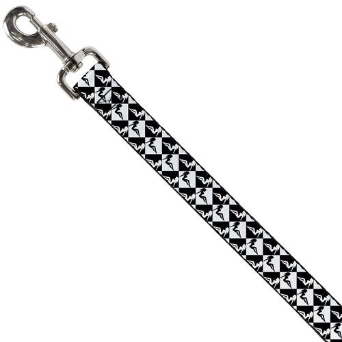 Dog Leash Mud Flap Girl Diamonds Black White 4 Feet Long 0.5 Inch Wide