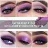 ORANOT 9Colors Purple Smokey Eye Shadow Palette Makeup,Highly Pigmented Eyeshadow Palette Dark Black Purple,Lavender Mauve Dark Purple Eyeshadow Long Lasting Waterproof Hypoallergenic Purple Makeup