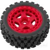 RcarmubWow RC Wheels and Tires for 1/18 Typhon Grom RC Crawler Car,RC Buggy Wheels & Rubber Tires,RC Truck Tires RC Wheels,4pcs,Red