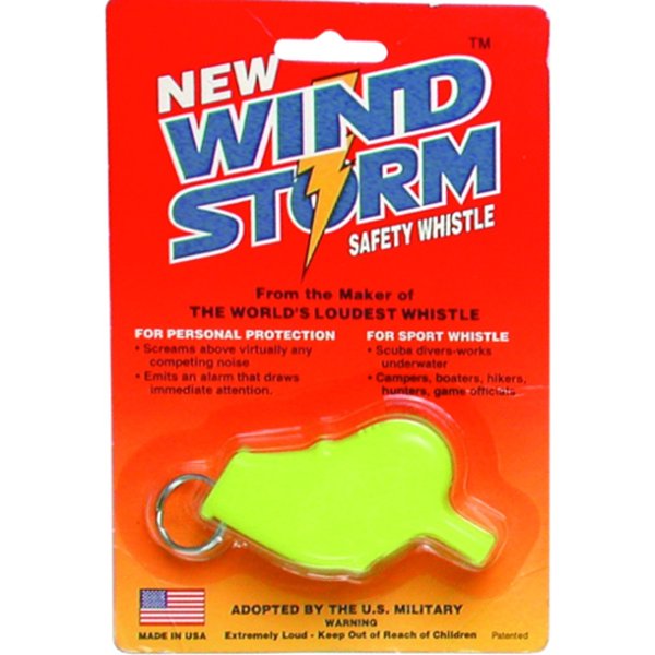 All-Weather Whistle Wind Storm Safety Whistle, Yellow