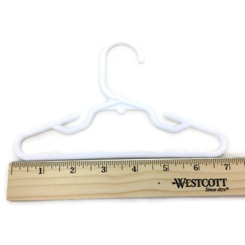 24 White Plastic Hangers(2 Dozen) fits 18 Inch Dolls Clothes 18" Doll Clothing Baby Dolls