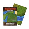 DUNGEON CRAFT Battlemaps Board Game, Battle Mat for Dungeons and Dragons, Double-Sided Gloss Laminated DND Mat, Wet and Dry Erase Board, Table Top Games (Grasslands Pack, 24"x33"/1" Grid)