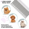 Poodle Pet Dog Combs for Grooming Matting - Metal Comb for Dogs with Long & Short Stainless Steel Teeth - Dematting Comb for Cats to Remove Matted Hair & Knots – Safe, Gentle Dogs & Cat Grooming Comb
