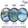 Altura Photo 58MM Lens Filter Kit - Includes 58MM ND Filter, 58MM Polarizer Filter, 58MM UV Filter - UV, CPL Polarizing Filter, Neutral Density for Camera Lens with 58MM Filters + Lens Filter Case