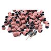 100 Pics Dia 1/2" Sanding Drum Sleeves Set Sand Bands with 2 Mandrel for Pet Dog Nail Grinder Heads Rotary Tool Bits Jewelry Light Polishing Abrasive Tools, Grit 80