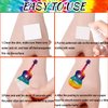 Tie Dye Party Favor 192PCS Tie Dye Temporary Tattoos Stickers 16 Sheet Body Art Fake Tattoos for Tie Dye Birthday Party Decorations supplies for Kids Boys Girls Carnival Rewards