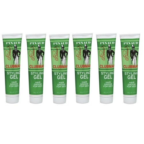 Clubman Pinaud Styling Gel Hair Groom for Men, Conditioning, Non-Greasy, 3.75 Fl Oz (Pack of 6)
