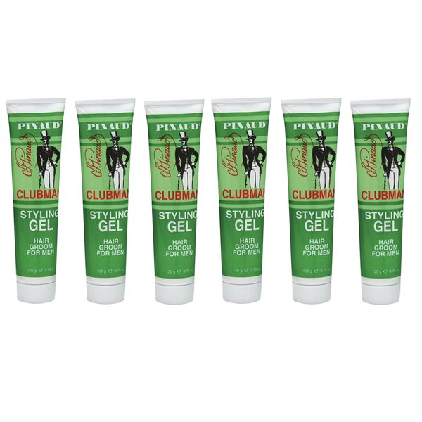 Clubman Pinaud Styling Gel Hair Groom for Men, Conditioning, Non-Greasy, 3.75 Fl Oz (Pack of 6)