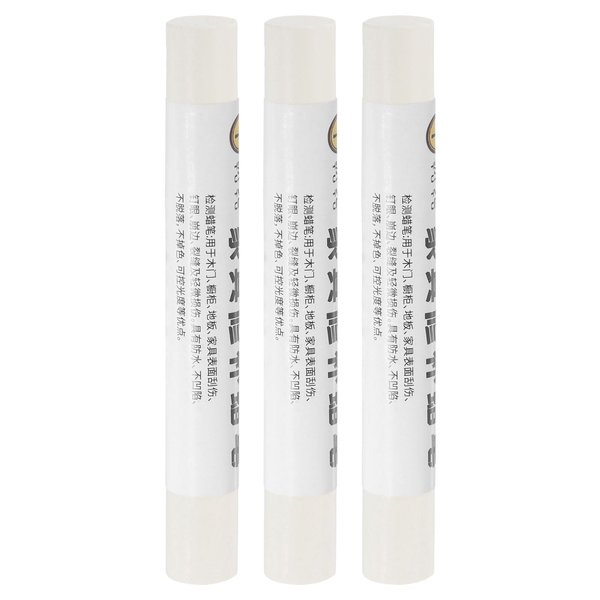 uxcell Furniture Repair Crayons, 3Pcs - Wood Wax Filler Stick, Furniture Markers Touch Up - for Scratches Holes Tables Desks Wooden Floors Cover Ups, Cream White