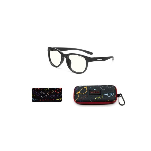 GUNNAR - Blue Light Glasses for Kids (age 4-8) - Blocks 35% Blue Light - Rush, Onyx, Clear Tint