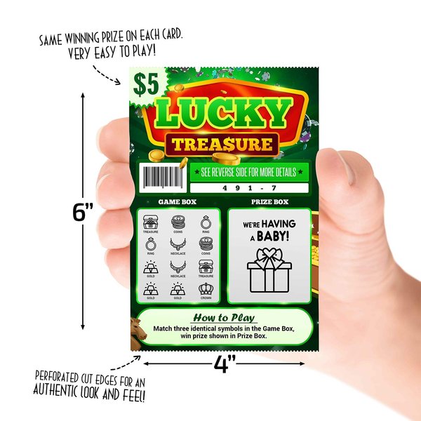 6 Pack - Pregnancy Announcement Lottery Scratch-Off Tickets | 4x6 Authentic Looking | Great for Baby Announcements | Perfect for Pregnancy Announcement for Grandparents, Future Dad, or Friends!