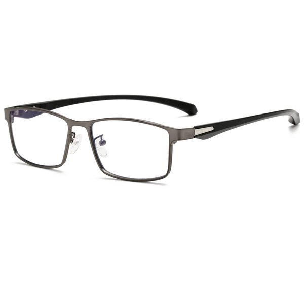 Stamen Blue Light Blocking Glasses for Men, Anti Eye Strain/Glare Better Sleep, Computer/Gaming Blue Blocker Glasses (Silver Grey)