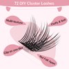 Cluster Lashes, 72 Pcs Individual Lashes, Lash Clusters DIY Eyelash Extension, Natural Lashes Super Thin Band Reusable Soft & Comfortable (Natural-C-8-16 mix)