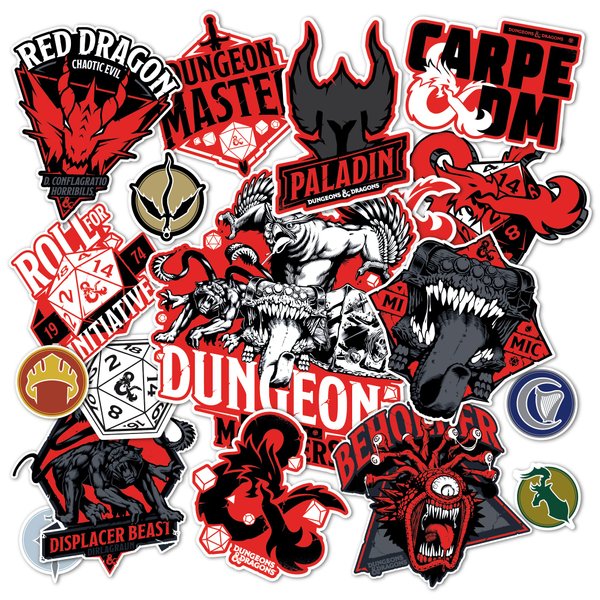 Desert Cactus Dungeons & Dragons Stickers D&D Decal Laptop Water Bottle Car Scrapbook Vinyl Decorations Birthday Favor Party Supplies (2-1)