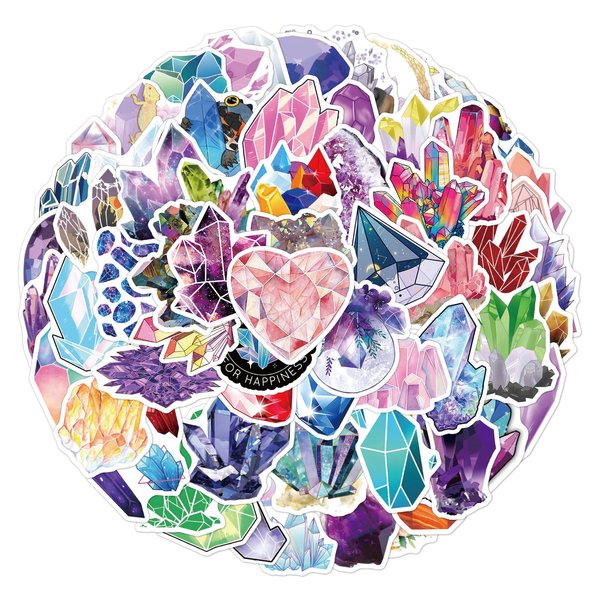 TIESOME 100Pcs Crystal Stickers, New Crystal Personalized Graffiti Stickers for Laptop Scrapbook Water Bottle Phone Notebooks Diary