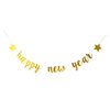 Starsgarden Happy New Year Banner for NYE Decorations 2024 - Gold Glitter | Happy New Year Sign for 2024 New Years Decorations | New Years Eve Party Supplies 2024