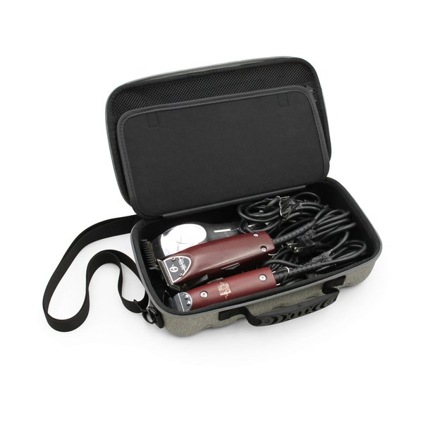 CASEMATIX Hair Clipper Case Holds Three Electric Clippers, Hair Buzzers, Trimmers, T-finishers - Travel Case for Barbers, Stylist and Hair Cutting Accessories