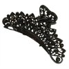 Numblartd Fashion Retro Black Metal Alloy Rhinestone Fancy Hair Claw Jaw Clips Pins - Chic Vintage Hair Catch Barrette Hair Updo Grip Hair Accessories for Women