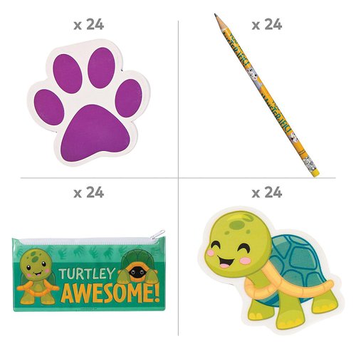 Fun Express Classroom Pets Stationery Kit 96 Pc