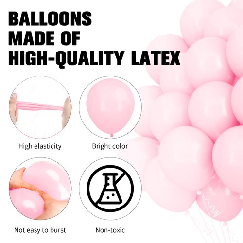 Pink Balloons 12 Inch 100PCS Latex Balloons for Balloon Arch Light Pink Balloons Pastel Pink Balloons Party Supplies for Birthday Party Mean Girl Y2k Bachelorette Party Pink Decorations for Party