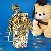 PAPER FAIR 1 LB Graduation Crinkle Cut Paper w/Grad Cap Star Confetti, Metallic Black Gold Glitter Cream Shred Filler Mix Easter Grass Raffia Tissue Craft, Party Birthday Gift Box Basket Retail