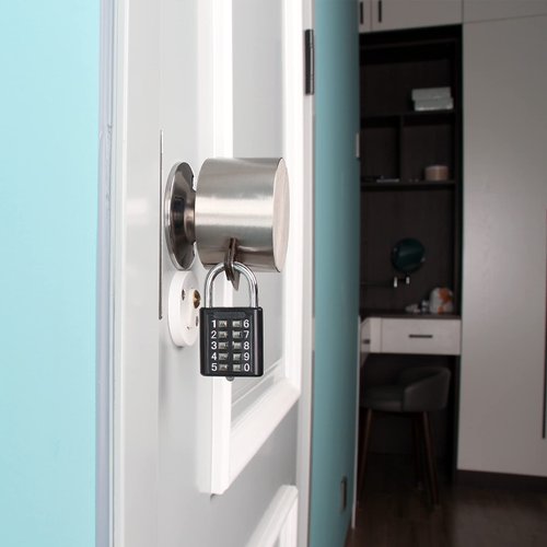 TEMEILI Door Handle Lock, White, Combination Lock, Easy to Install