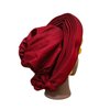 African Women's Turban Hat Stylish Gele Gemstone Headpiece, Perfect for Wedding Parties. Auto Gele HeadtiesNigerian Toe Cap (Polyester, red)