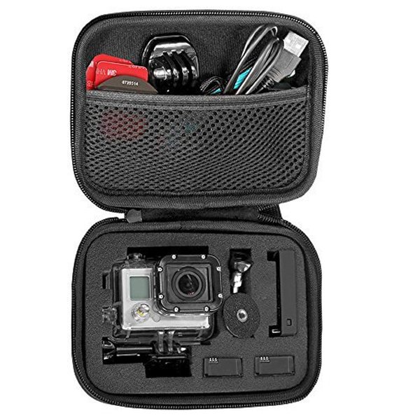 TEKCAM Carrying Case Protective Bag with Water Resistant EVA Compatible with Gopro Hero 12 11 9 8 7 6 5/AKASO EK7000/Brave 4 5 6 7/V50 Elite/Dragon Touch/WOLFANG/APEXCAM Action Camera Storage Box
