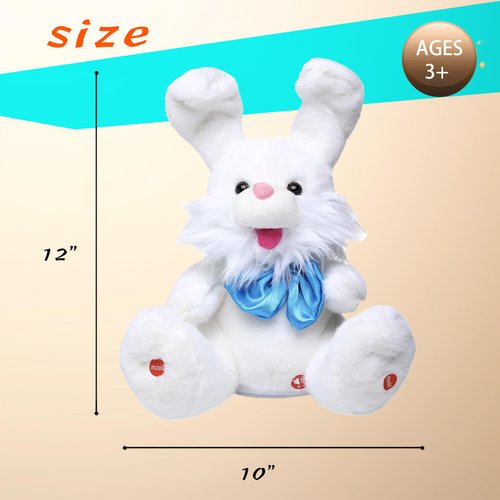 Bunny Stuffed Animals Bunny Plush Baby Toys Bunny Peek-A-Boo Toys Repeats What You Say and Sings with Floppy Ears for Children Boys Girls and Babies 14"