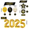 Happy New Year Decorations 2025 Set-Huge 2025 Gold Foil Number Balloons, Happy New Year Banner Black and Gold Latex Balloons, New Years Eve Party Supplies 2025 for Home Office Decorations