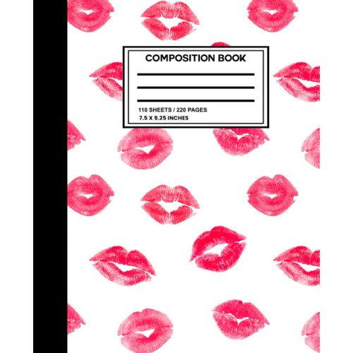 Composition Notebook: Lipstick Kisses