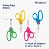 Westcott 14871 Right- and Left-Handed Scissors, Kids' Scissors, Ages 4-8, 5-Inch Blunt Tip, Assorted, 12 Pack