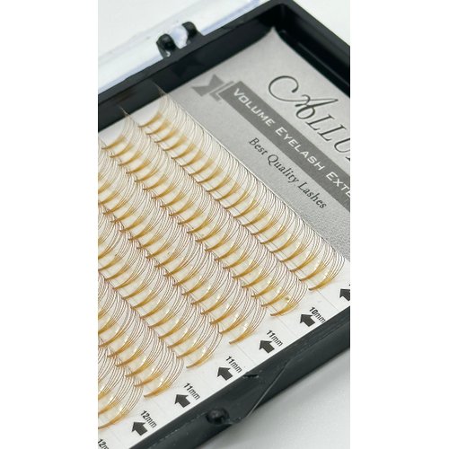 Alluring Mixed Assorted Light Brown Volume Lashes 5D Lash Fans C curl 0.07mm Thickness Colored Eyelash Extension (C Curl)