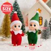 JOYIN 2PCS Christmas Elf Plush Doll, Red and Green Tiny Elf Doll with Clothes and Belt Pattern Soft Plush Christmas Accessories for Christmas Holiday Decorations, Christmas Dress-Up Party.