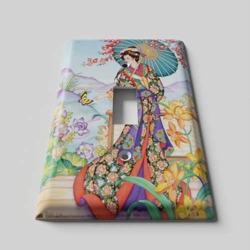 SnazzySwitch Oriental Woman Decorative Light Switch Cover - Single Toggle Wall Plate