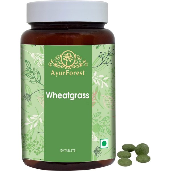 AYURFOREST Wheatgrass Tablets Herbal Supplements 120 Count 500 mg