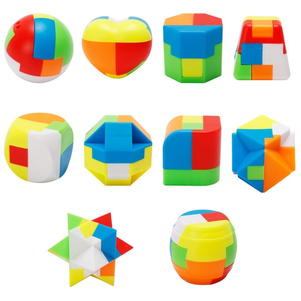 Bbiamsleep 20 Pcs Brain Teasers Puzzle Game Plastic Original 3D Sphere Puzzle Magic Ball Brain Teaser Puzzles Chain and sturdy Intelligence Game Puzzles for Boys and Girls Educational