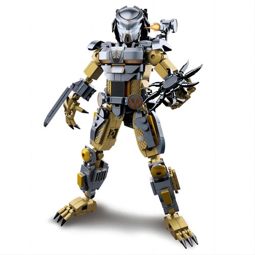 HIGH GODO Xenomorph Warrior Building Sets for Adult,556 Pieces Horror Action Figure Toy with Special Weapons,Gifts for Boys Aged 8-14, Perfect for Birthdays, Christmases, Halloweens