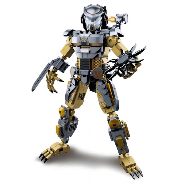 HIGH GODO Xenomorph Warrior Building Sets for Adult,556 Pieces Horror Action Figure Toy with Special Weapons,Gifts for Boys Aged 8-14, Perfect for Birthdays, Christmases, Halloweens