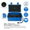 NKTOLEE Blue Storage Box ABS Plastic Storage Container with Lock - Smell Proof Waterproof Box Suit for Travel Storage Box Smell Proof Humidor Box