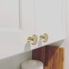goldenwarm 5pcs Gold Cabinet Knobs Brushed Brass Cabinet Knobs Modern Cabinet Hardware - LS5310GD Round Knobs Kitchen Cupboard Drawer Knobs Closet Door Knobs Gold Knobs for Cabinets