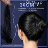 Hair Nets, YGDZ 40pcs Invisible Hair Net for Ballet Buns, Small Bun Net for Ballet, 40pcs U Shaped Pins, 10pcs Hair Elastic Bands, Elastic Edge Mesh, Wig Nets for Dance, Girl, Kid (30cm Black)