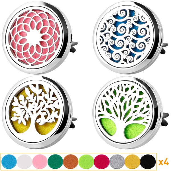 4PCS Car Diffuser Vent Clips, 30mm Essential Oil Car Diffuser Aromatherapy Diffuser Car Vent Clips with 40 Felt Pads, Car Oil Diffusers Gift Set for Women/Men, Christmas, Valentine’s Day, Birthday