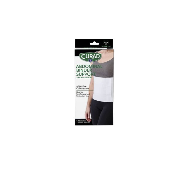 CURAD Tri-Panel Abdominal Binder, Size S/M (30" to 45" Waist), 9" Height - Premium Quality, Comfortable Support for Post- Operative and Post-Pregnancy Recovery