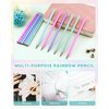 GAUENEEN 12PCS Rainbow Colored Pre-sharpened pencils HB #2, Eco-friendly and Plastic Free Recycled Paper Cute Fun Pencils for School Office Drawing and Writing