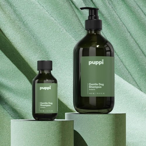 PUPPI Gentle Dog Shampoo Mini (Amberis) | 3.1 fl oz. / 92 ml | Sulfate-Free Cleansing Formula | Enriched with Aloe Vera and Cucumber Extract | Travel Size Shampoo