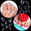 PAGOW 600Pcs False Toe Nail Tips, 12 Size Clear Acrylic Artificial French Full Cover DIY Toenails Fake Foot Decoration Art Salon for Women girl